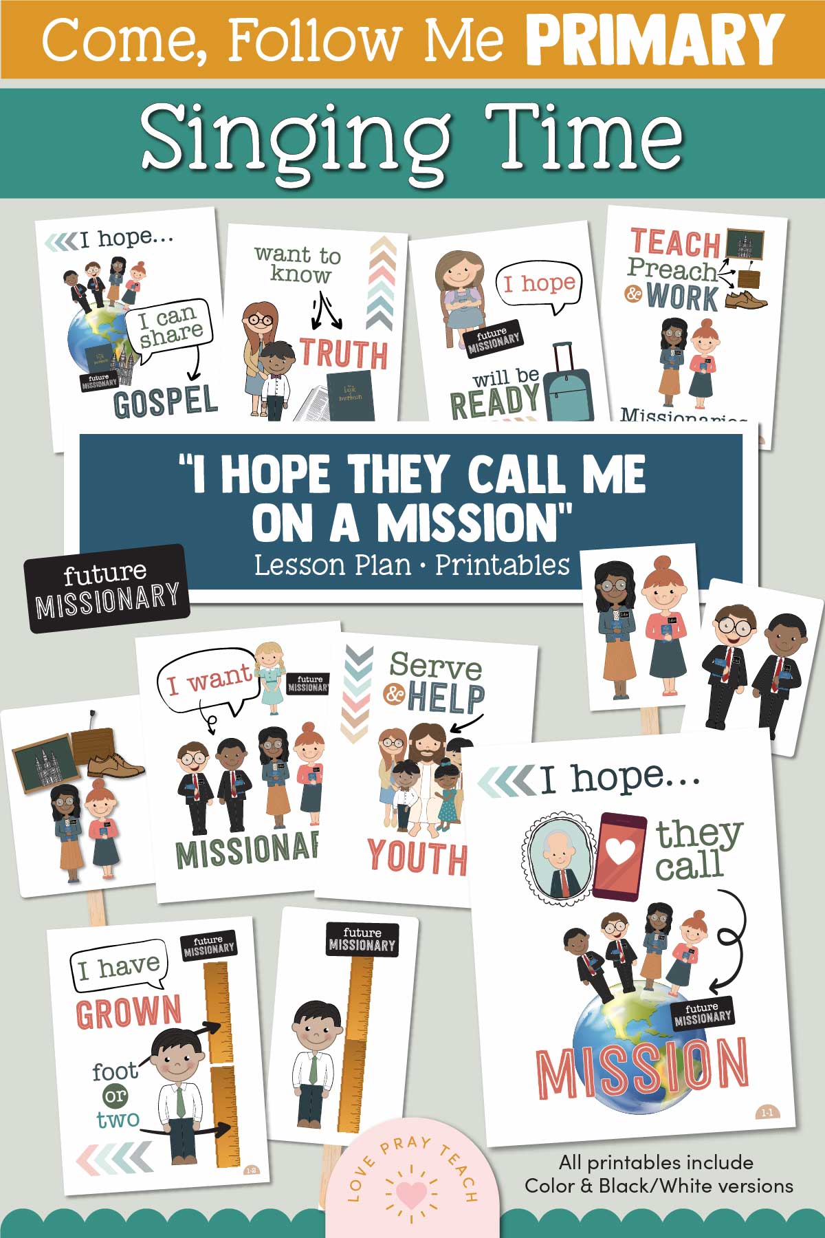 Come, Follow Me for Primary Singing Time: "I Hope They Call Me on a Mission" lesson ideas and printables