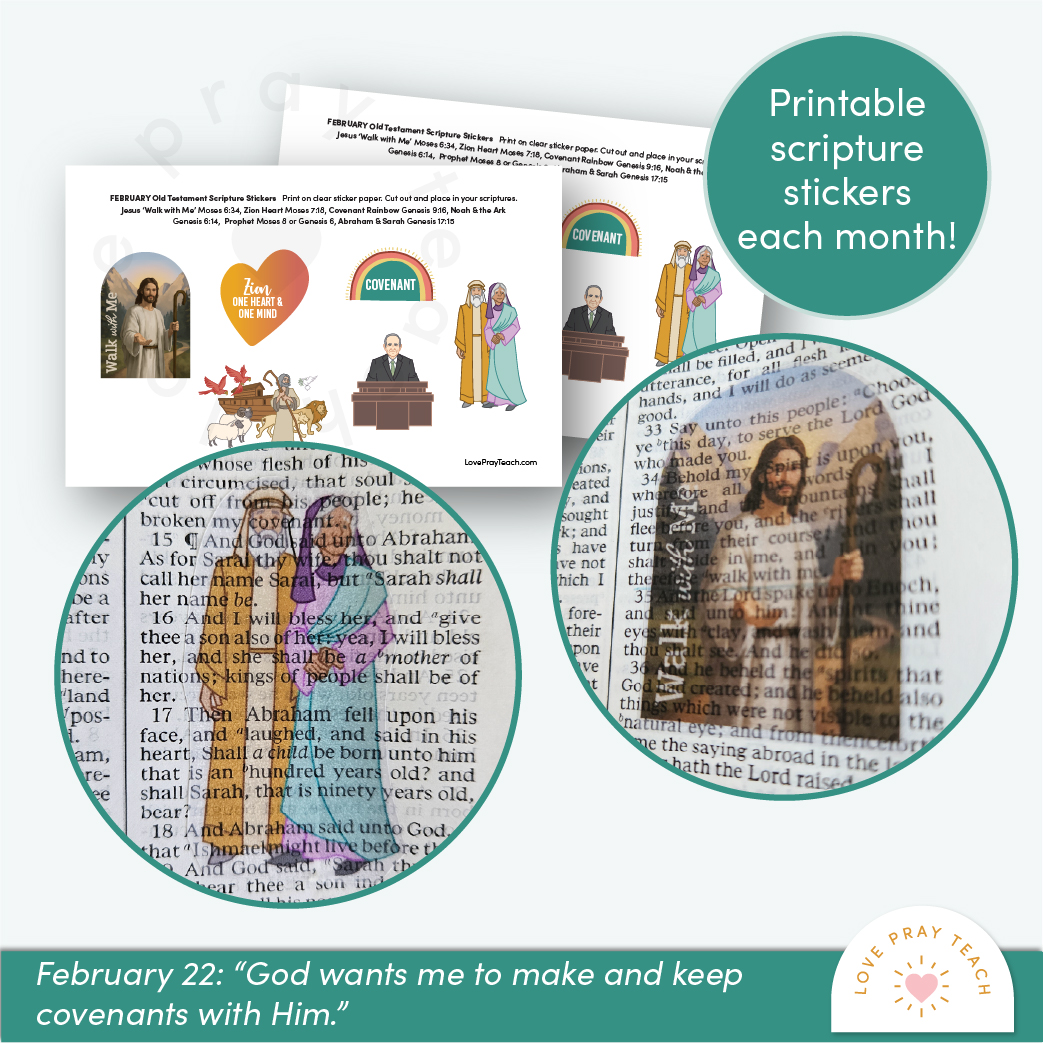 scripture stickers for Young Women and Young Men Lesson Packet for February 16-22 - Genesis 12–17; Abraham 1–2